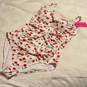 Betsey Johnson Red Cherry One Piece Swimsuit